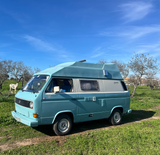Rent a Campervan a icône Classic Combi Volkswagen T3 Westfalia (2pax) from Faro for Your van and surf trip in Algarve coast Portugal
