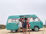 Rent a icône Campervan Volkswagen LT31 Faro Algarve (4pax) for a road surf trip from Faro for Your van trip in Algarve coast Portugal