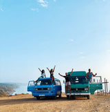 Rent a icône Campervan Volkswagen LT31 Faro Algarve (4pax) for a road surf trip from Faro for Your van trip in Algarve coast Portugal