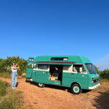 Rent a icône Campervan Volkswagen LT31 Faro Algarve (4pax) for a road surf trip from Faro for Your van trip in Algarve coast Portugal