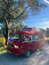 Rent a campervan classic (4 pax) VOLKSWAGEN T3 from Faro for Your van and surf trip in Algarve coast Portugal