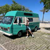 Rent a icône Campervan Volkswagen LT31 Faro Algarve (4pax) for a road surf trip from Faro for Your van trip in Algarve coast Portugal