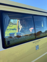 Volkswagen amarelo T4 Camper van to rent from Faro for Your van trip in Algarve coast Portugal