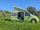 Rent a Automatic campervan mercedes (3 pax) Vito guacamole from Faro for Your van trip in Algarve coast Portugal