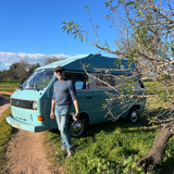 Rent a Campervan a icône Classic Combi Volkswagen T3 Westfalia (2pax) from Faro for Your van and surf trip in Algarve coast Portugal