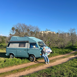 Rent a Campervan a icône Classic Combi Volkswagen T3 Westfalia (2pax) from Faro for Your van and surf trip in Algarve coast Portugal