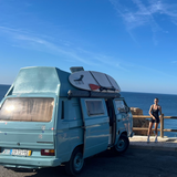 Rent a Campervan Classic Combi (2pax) Volkswagen T3  westfalia from Faro for Your van and surf trip in Algarve coast Portugal