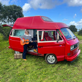 Rent a campervan classic (4 pax) VOLKSWAGEN T3 from Faro for Your van and surf trip in Algarve coast Portugal