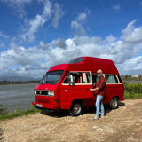 Rent a campervan classic (4 pax) VOLKSWAGEN T3 from Faro for Your van and surf trip in Algarve coast Portugal