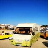Rent a Campervan a Classic Mercedes Autostar (4pax) from Faro for Your van and surf trip in Algarve coast Portugal