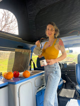 Rent a Campervan Classic Combi (4pax) Volkswagen T3 Azul, from Faro for Your van and surf trip in Algarve coast Portugal