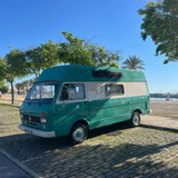 Rent a icĂ´ne Campervan Volkswagen LT31 Faro Algarve (4pax) for a road surf trip from Faro for Your van trip in Algarve coast Portugal