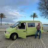 Rent a campervan  mercedes Vito guacamole from Faro for Your van trip in Algarve coast Portugal