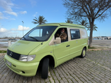 Rent a campervan  mercedes Vito guacamole from Faro for Your van trip in Algarve coast Portugal
