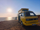 Rent a Camper van Volkswagen t3 Auto sleeper from Faro for Your van trip in Algarve coast Portugal