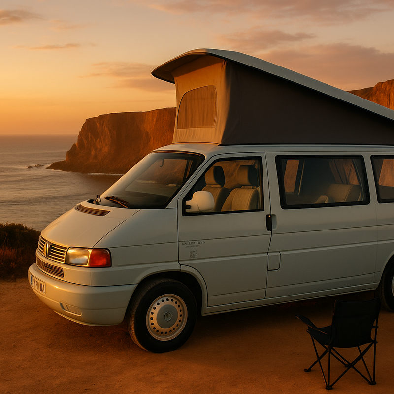 Rent a Volkswagen T4 Camper van from Faro for Your van trip in Algarve Portugal