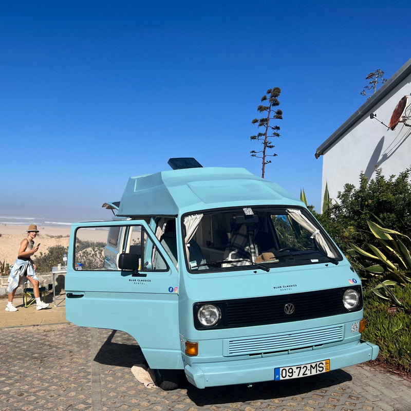 Rent a Blue Classics' s Campervan for your Road trip in Portimao - Algarve - Portugal for a Van life experience with a VOLKSWAGEN T3 CAMPERVAN