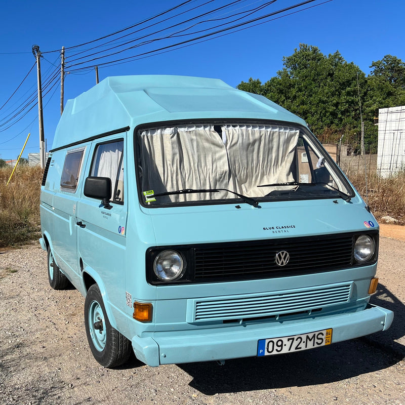 Rent a Blue Classics' s Campervan for your Road trip in Portimao - Algarve - Portugal for a Van life experience with a VOLKSWAGEN T3  CAMPERVAN