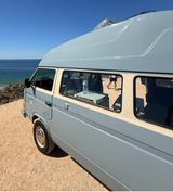 Rent a campervan classic (4 pax) VOLKSWAGEN T3 from Faro for Your van and surf trip in Algarve coast Portugal