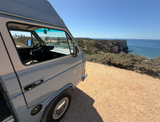 Rent a campervan classic (4 pax) VOLKSWAGEN T3 from Faro for Your van and surf trip in Algarve coast Portugal