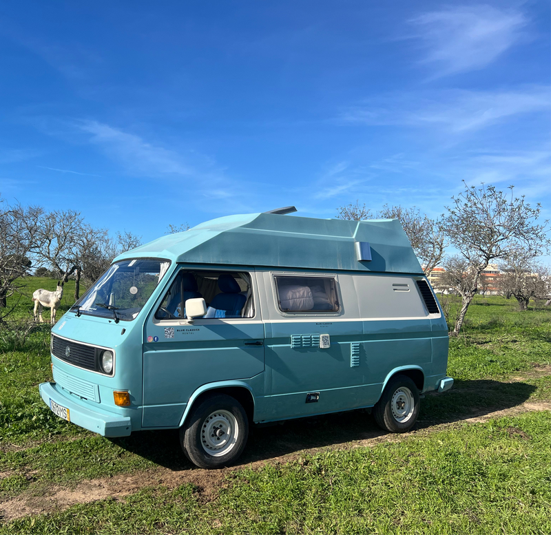 Rent a Campervan a Classic Volkswagen Combi T3 in Algarve, Portimao,  Portugal – blueclassics