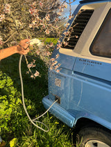 Rent a Campervan Classic Combi (4pax) Volkswagen T3  Azul, from Faro for Your van and surf trip in Algarve coast Portugal
