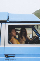 Rent a Campervan Classic Combi (4pax) Volkswagen T3  Azul, from Faro for Your van and surf trip in Algarve coast Portugal