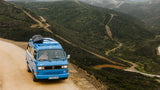 Rent a Campervan Classic Combi (4pax) Volkswagen T3  Azul, from Faro for Your van and surf trip in Algarve coast Portugal